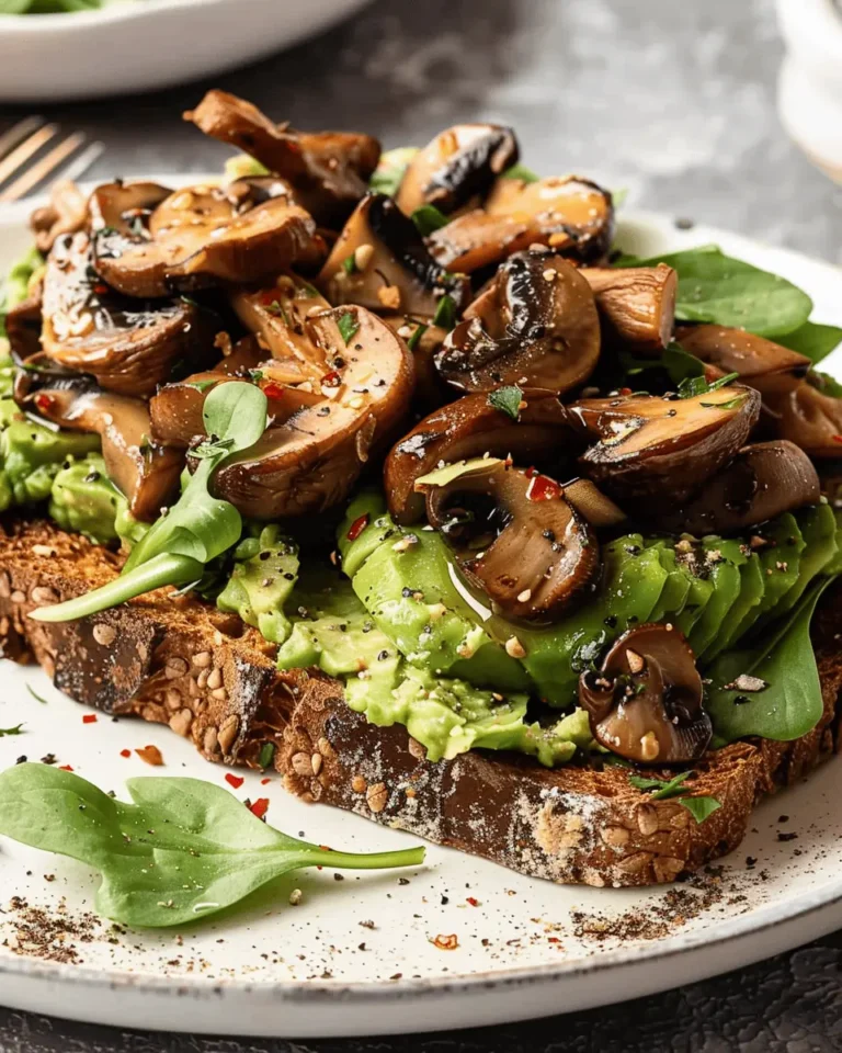 Avocado Toast with Garlic Mushrooms