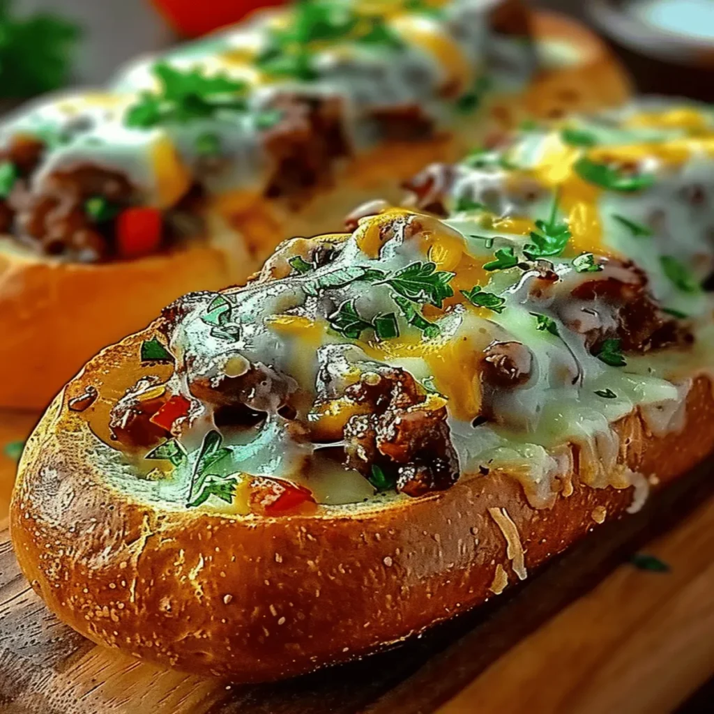 Cheesesteak-Stuffed Garlic Bread