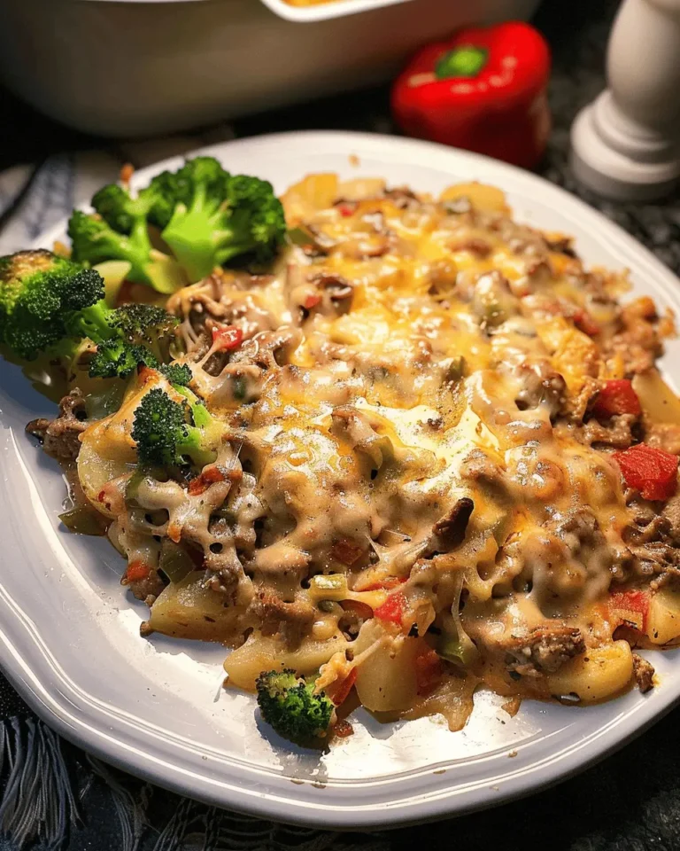 Creamy Cheesesteak Potato Casserole Recipe (Oven or Slow Cooker)