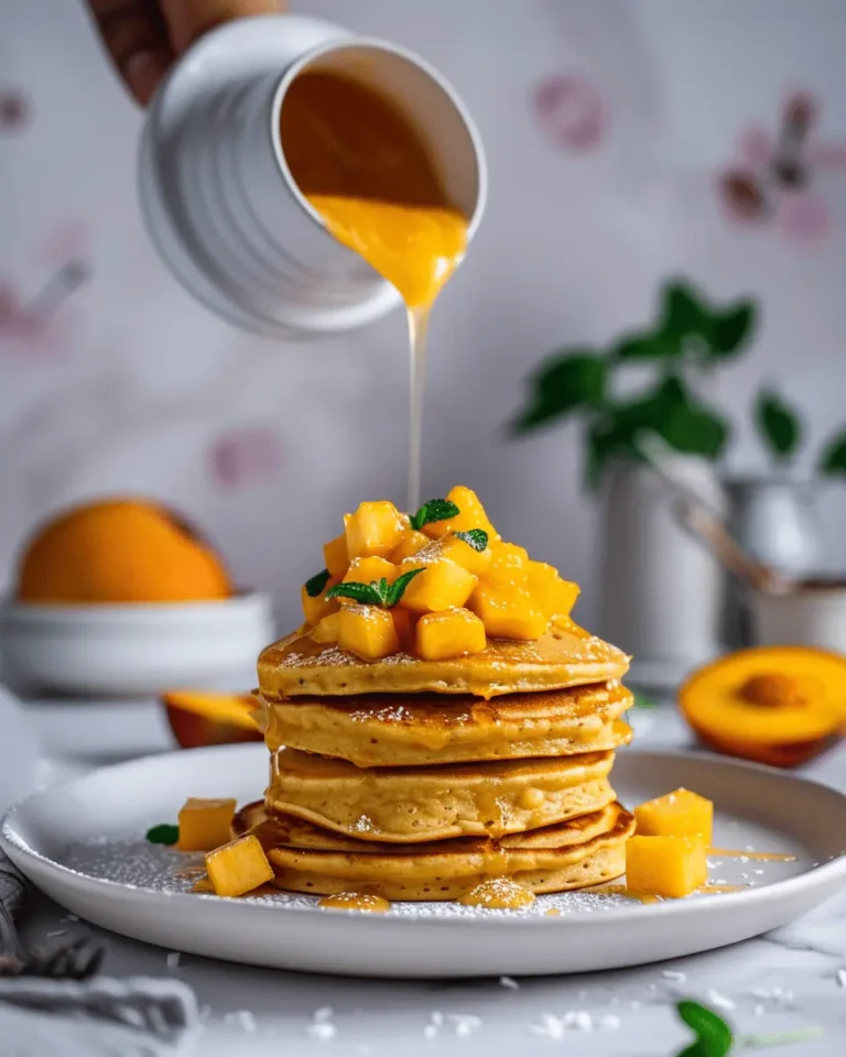 Mango Pancakes with Coconut Eggless