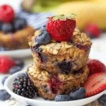 Mixed Berry Baked Oatmeal Cups