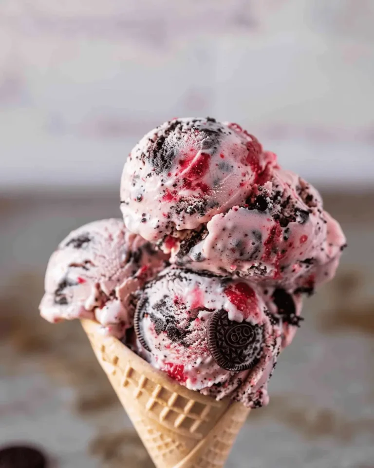 No Churn Strawberry Oreo Ice Cream.