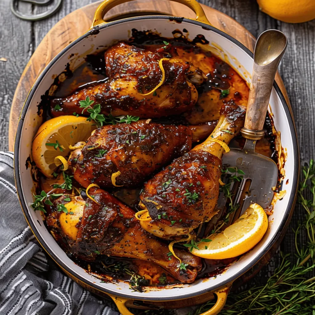 Southern Baked Maple Citrus Chicken Legs