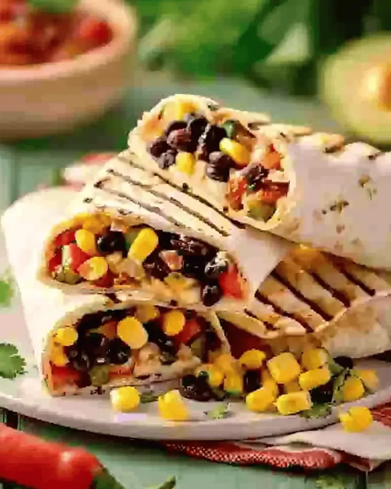 Southwest Black Bean & Corn Grilled Wraps