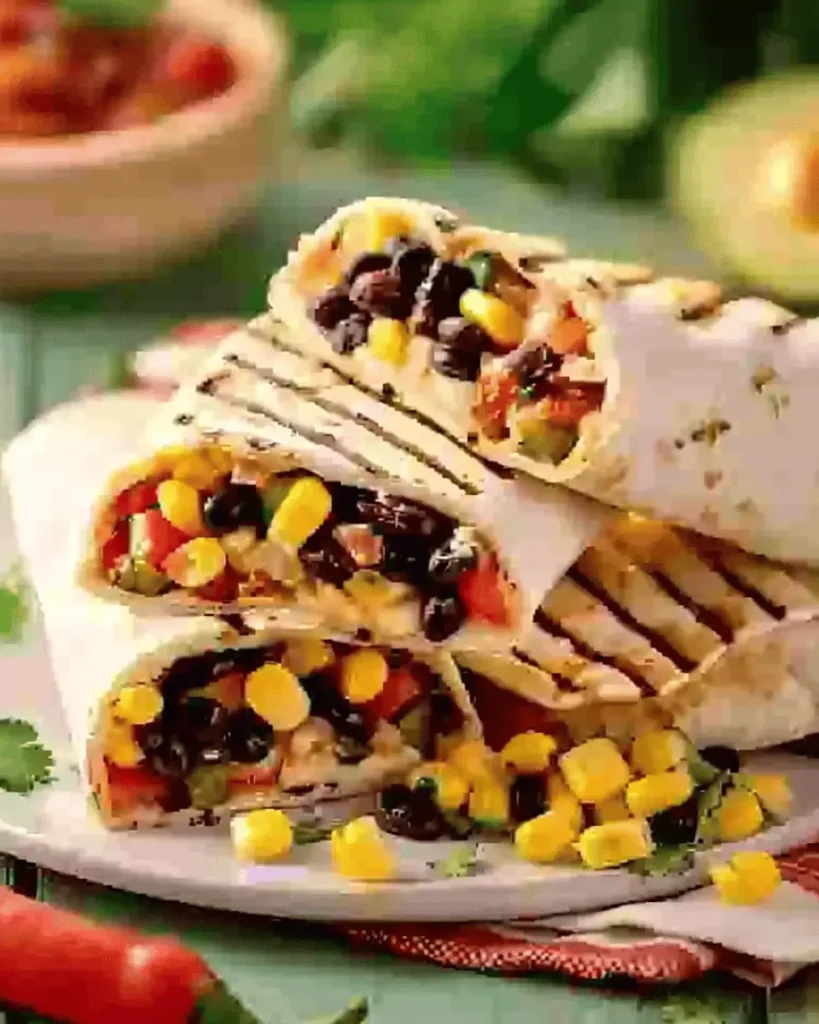 Southwest Black Bean & Corn Grilled Wraps