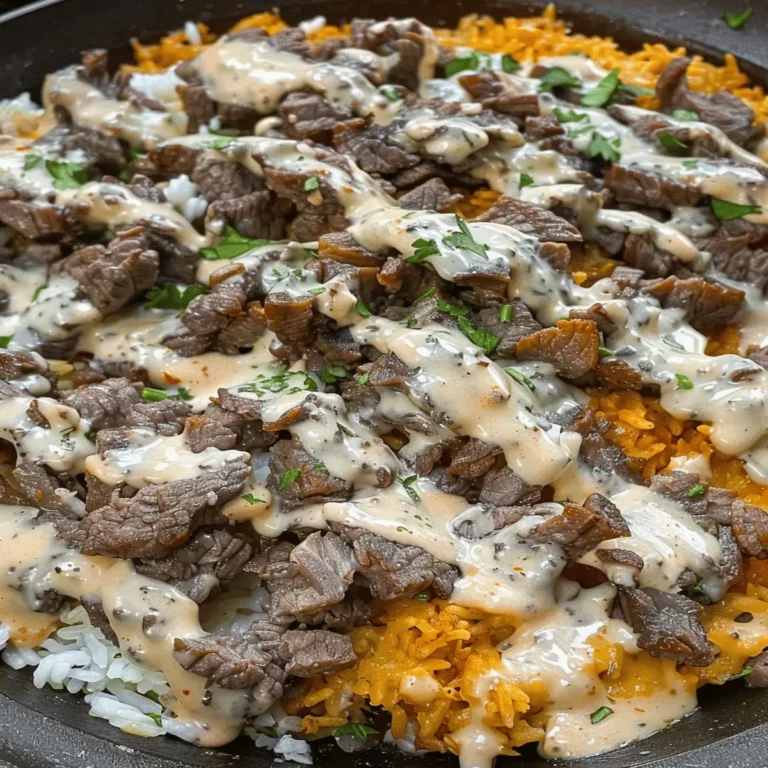 Steak Cheese and Rice