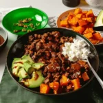 Tiktok Hot Honey Cottage Cheese Sweet Potato Beef Bowl