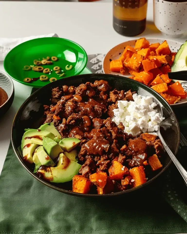 Tiktok Hot Honey Cottage Cheese Sweet Potato Beef Bowl