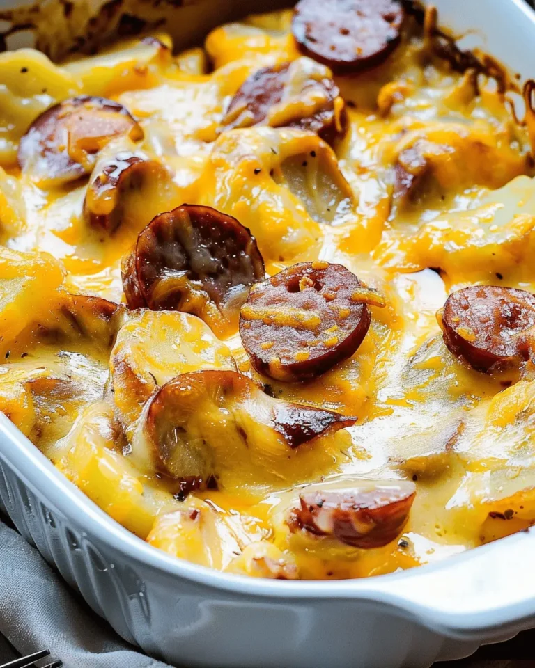 Cheesy Potatoes with Smoked Sausage
