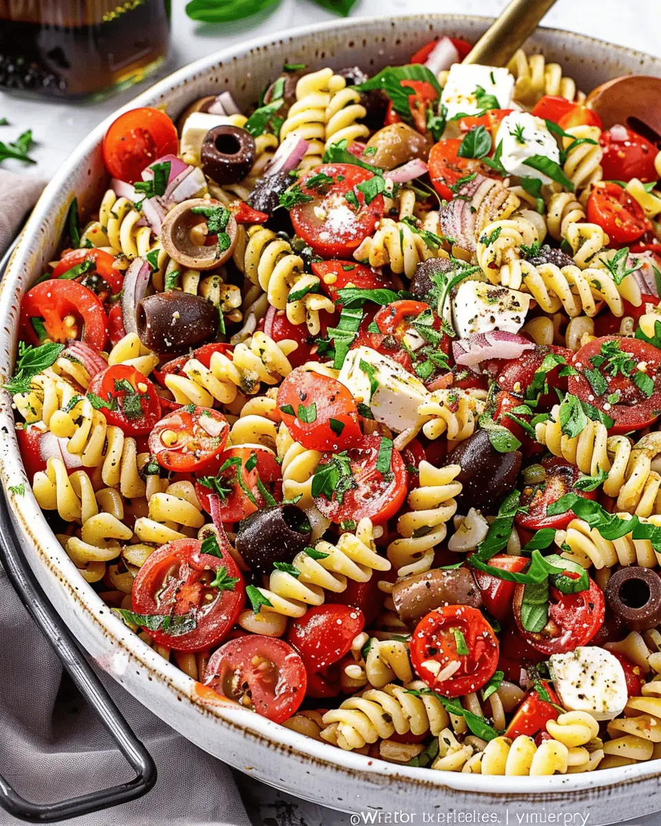 Italian Dressing Pasta Salad with Turkey Bacon and Chicken Ham Delight