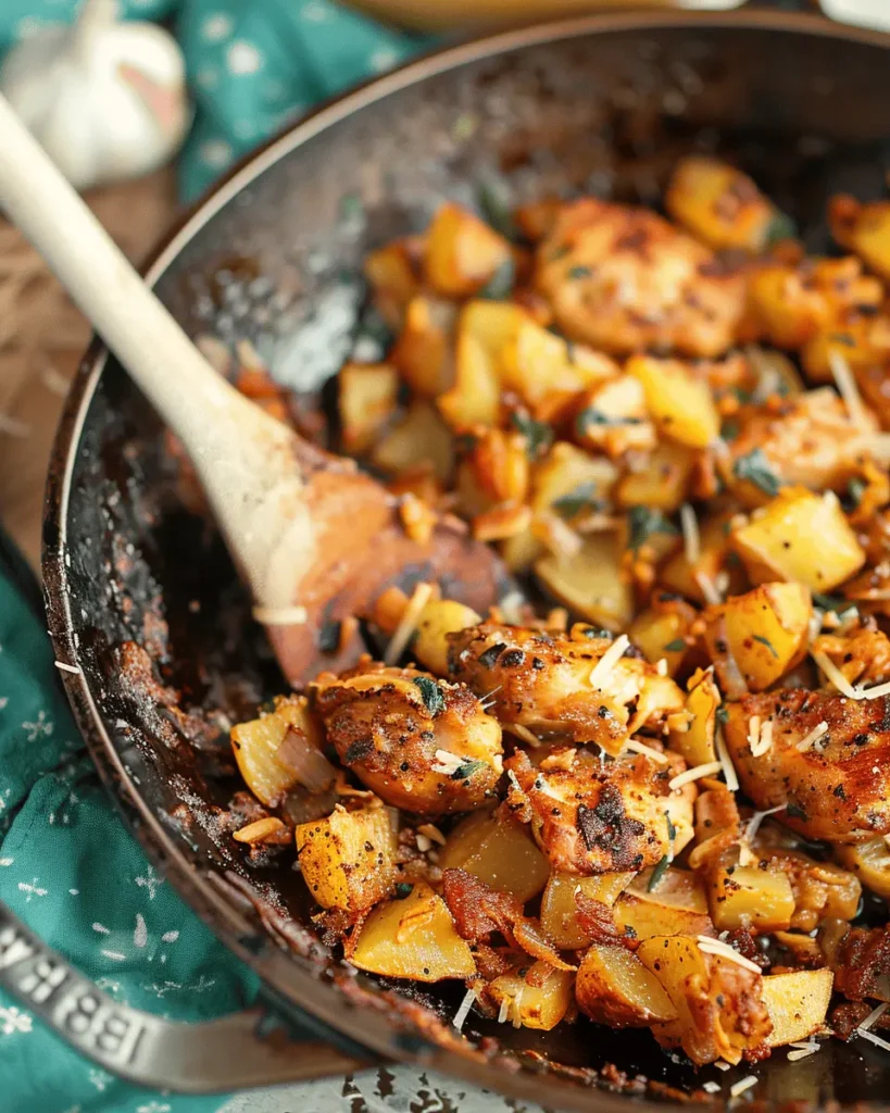Garlic Parmesan Chicken and Potato Skillet