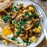 Mushroom-Spinach Scrambled Eggs