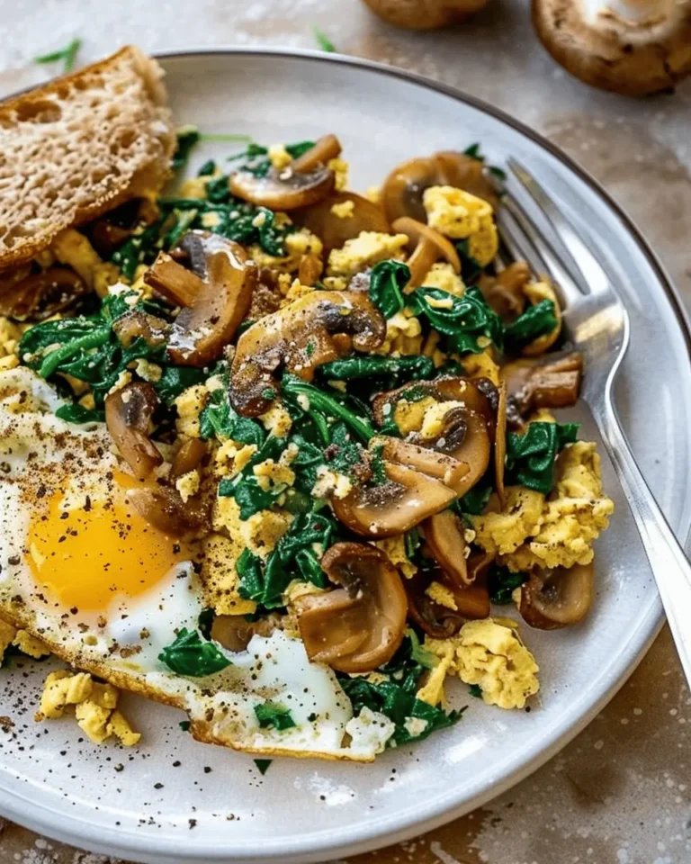 Mushroom-Spinach Scrambled Eggs