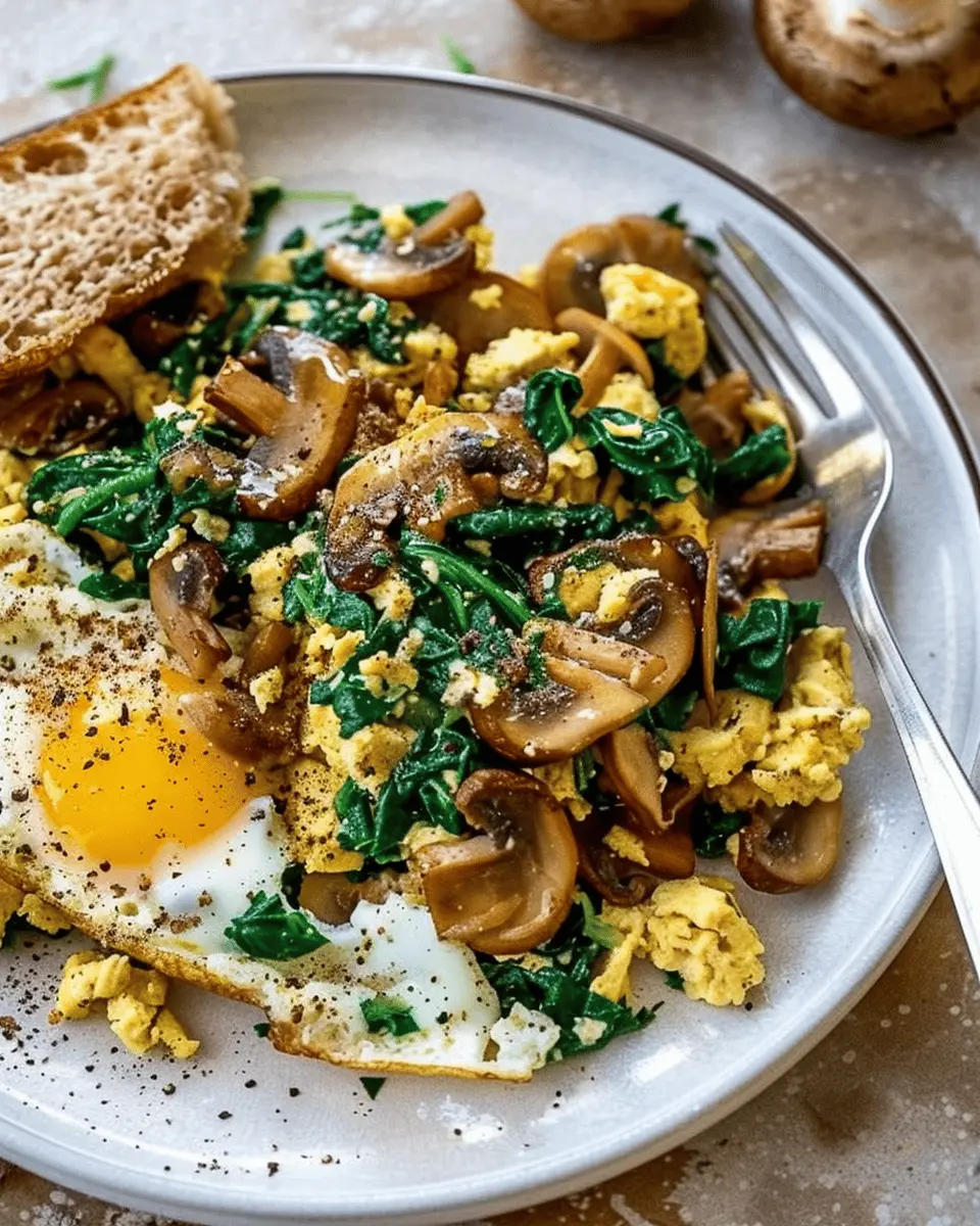 Mushroom Spinach Scrambled Eggs: A Deliciously Hearty Breakfast