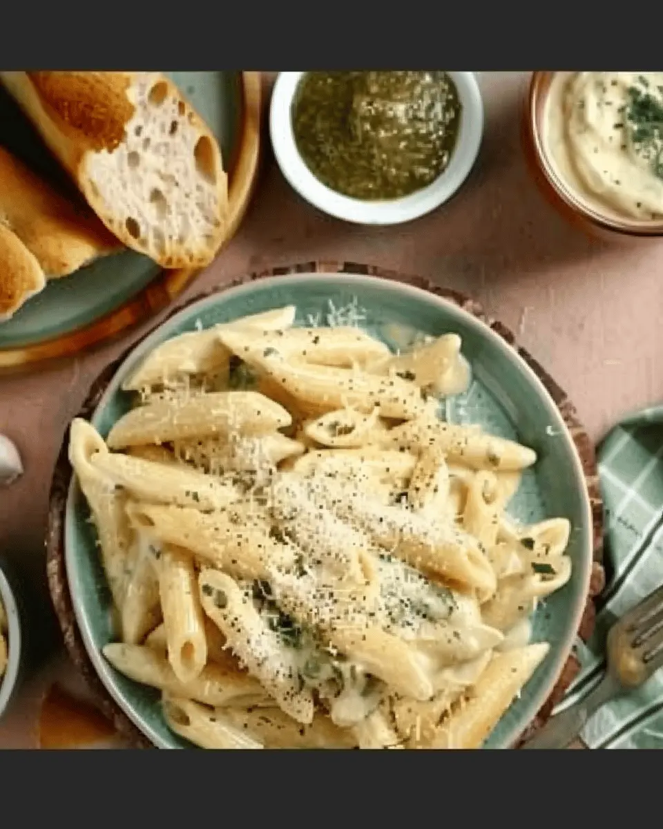 Creamy Garlic Penne Pasta with Turkey Bacon: A Comforting Delight
