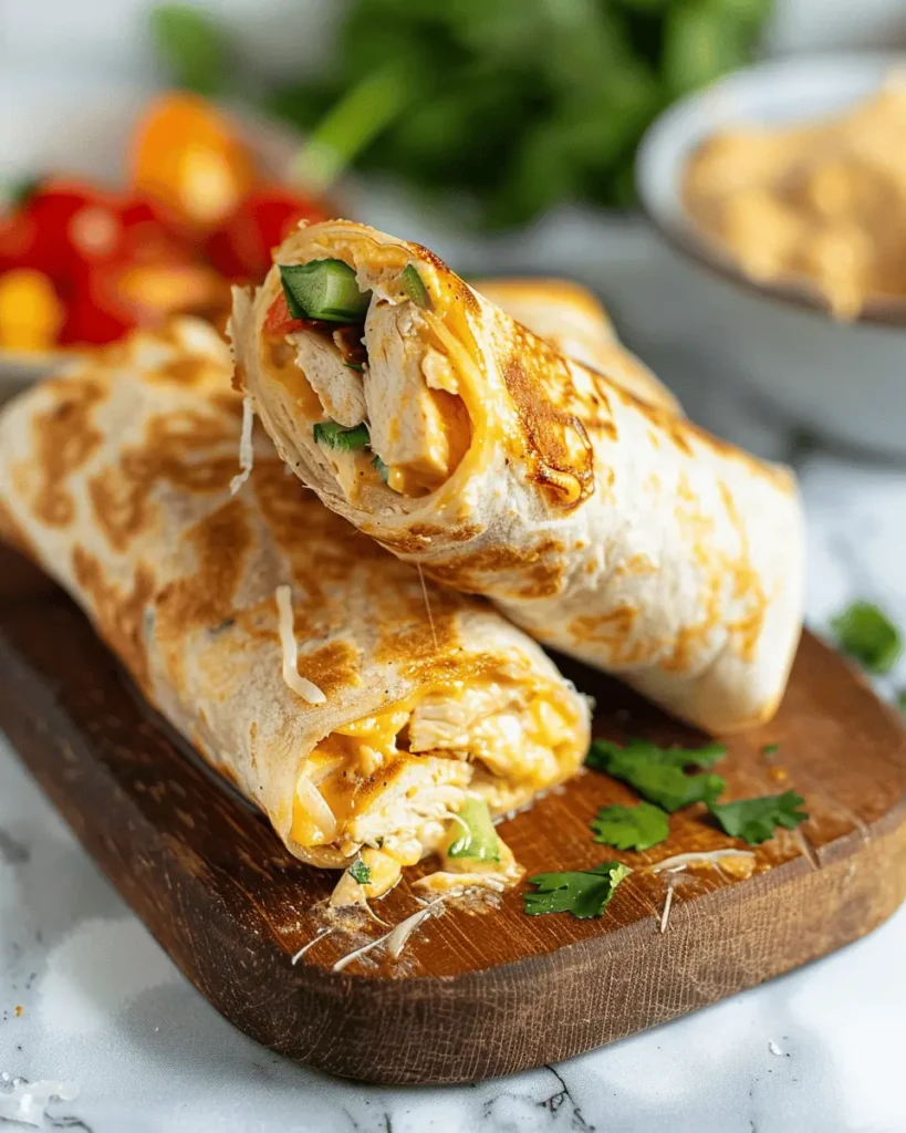 Cheesy Garlic Chicken Wraps