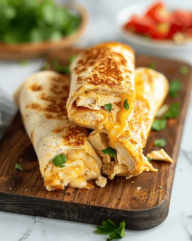 Cheesy Garlic Chicken Wraps
