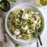 Pistachio Pesto Pasta with Burrata Cheese