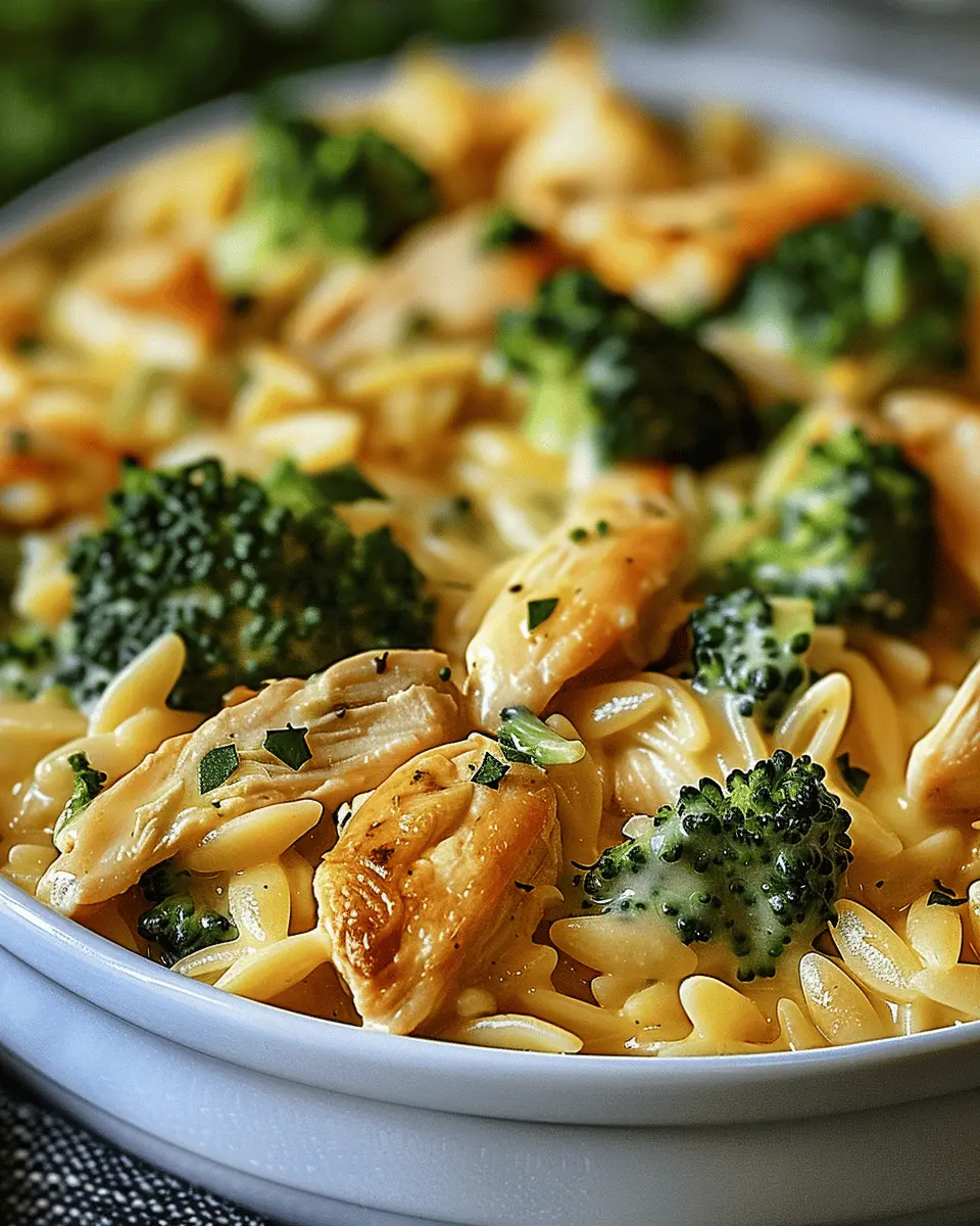 Cheesy Chicken Broccoli Orzo