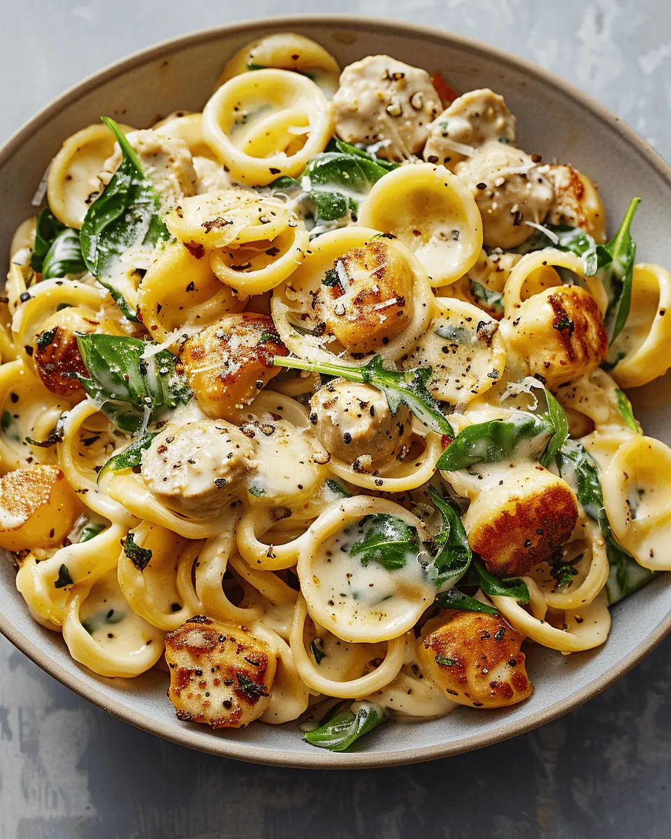 Creamy Protein-Packed Pasta Bowl with Turkey Bacon and Chicken Ham