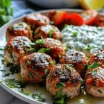 Greek Turkey Meatballs with Tzatziki
