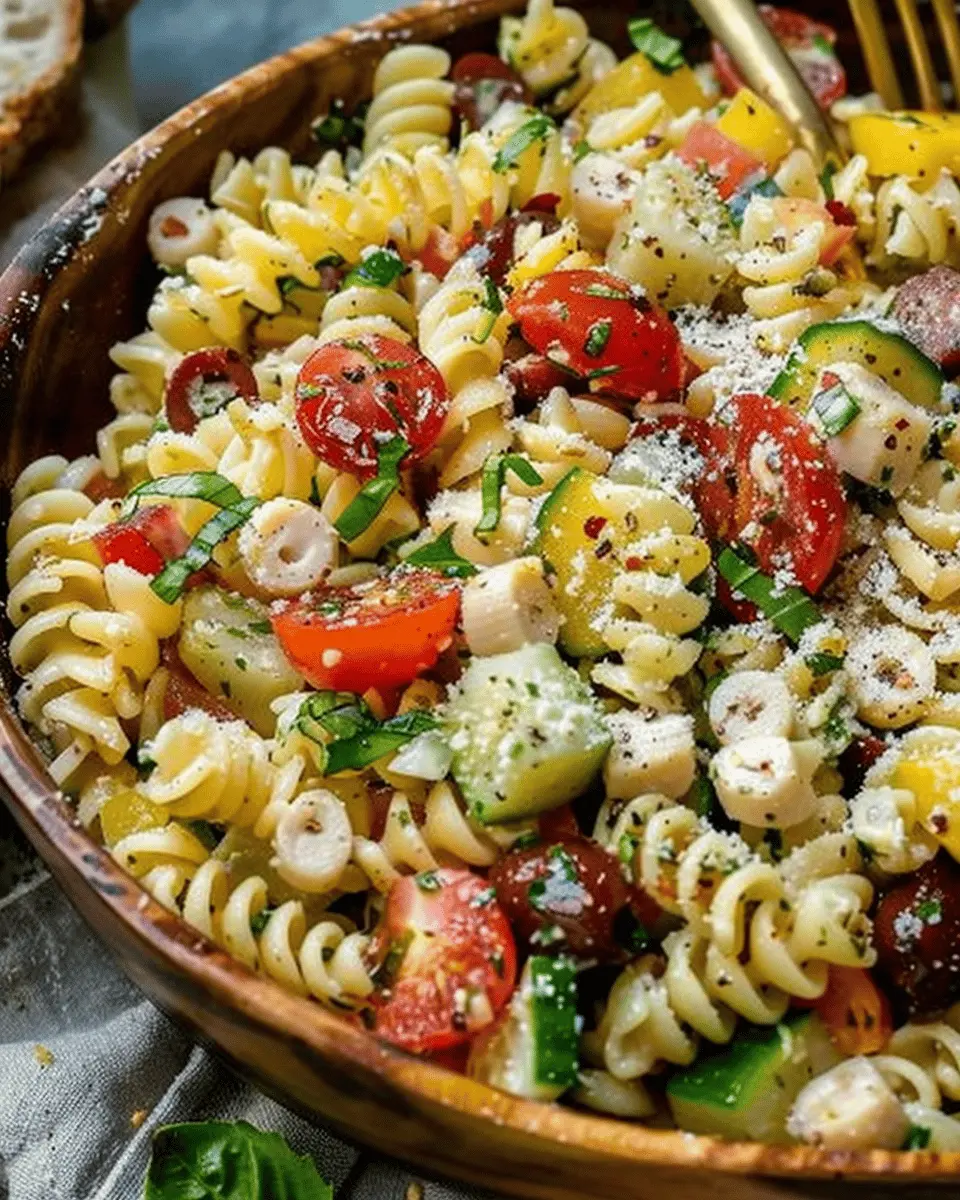 Italian Pasta Salad: Easy Recipe with Turkey Bacon and Chicken Ham