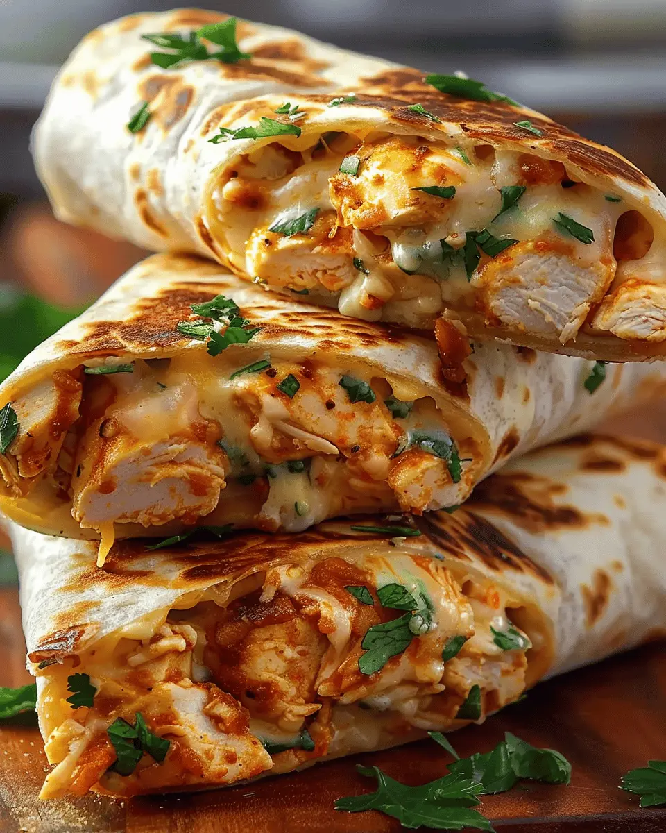 Ooey-Gooey Cheesy Garlic Chicken Wraps You’ll Devour