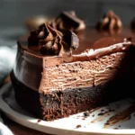 Ridiculously Easy Vegan Chocolate Mousse Cake- No Nuts, No Tofu!
