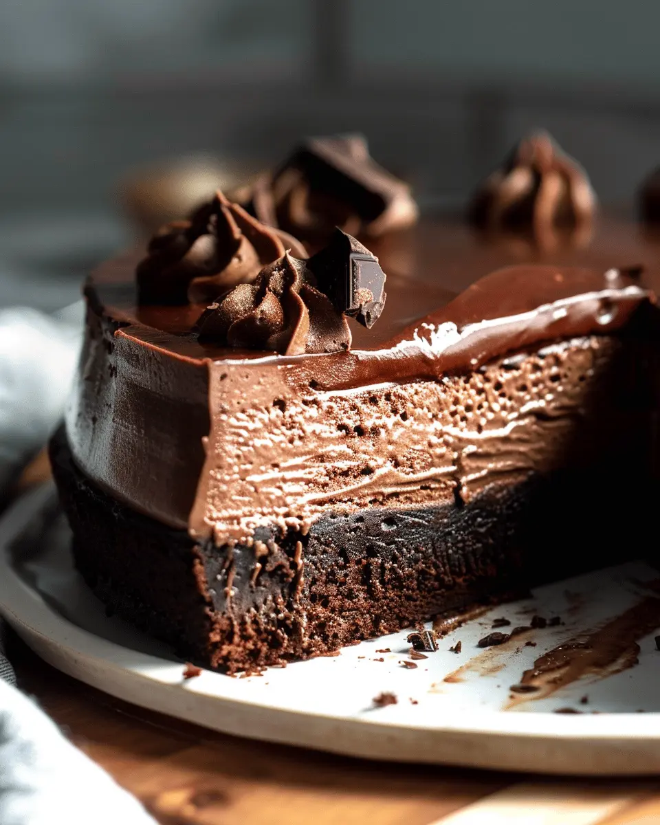 Ridiculously Easy Vegan Chocolate Mousse Cake- No Nuts, No Tofu!