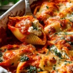 Spinach ricotta stuffed shells
