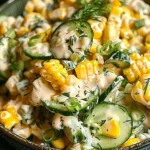 Street Corn Creamy Cucumber Salad