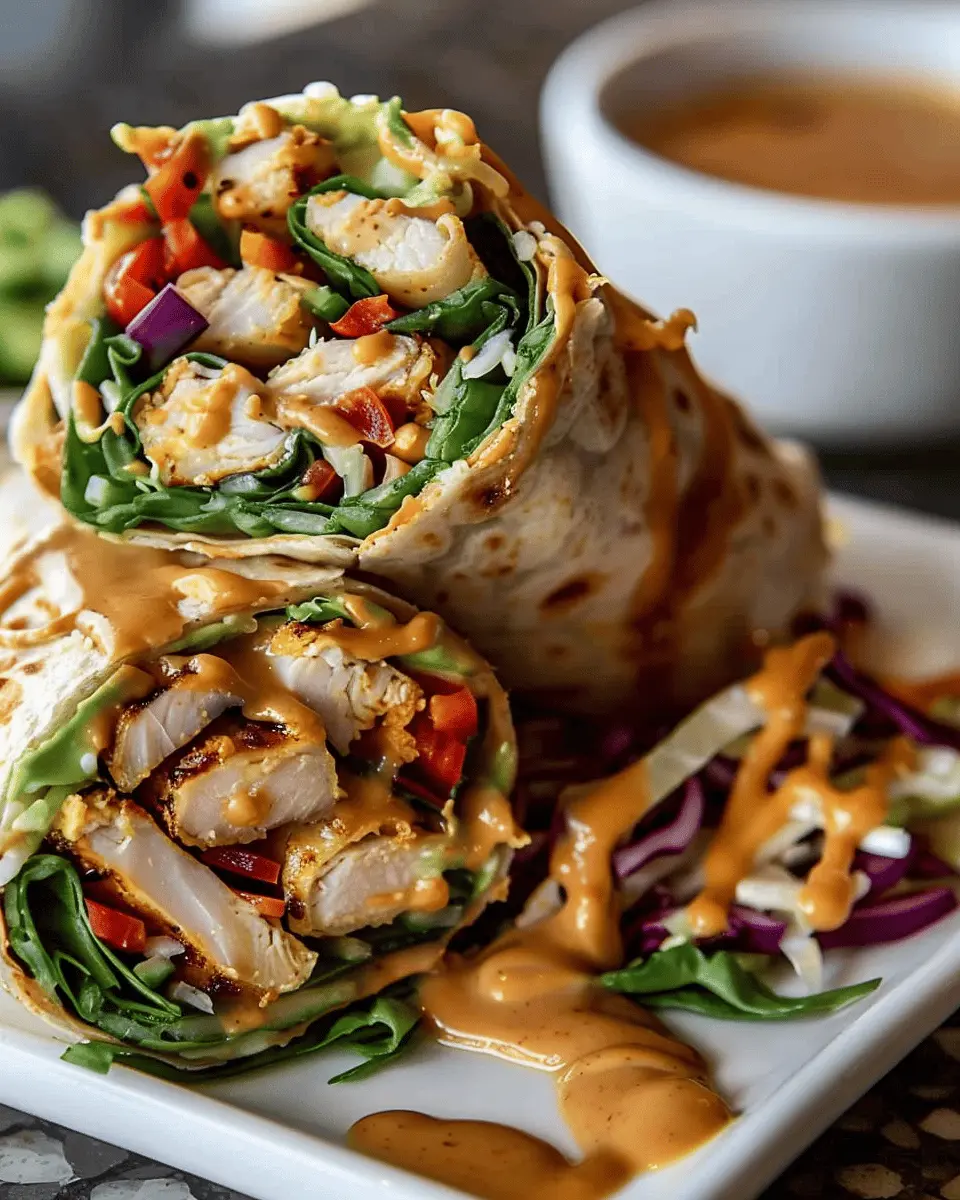 Thai Peanut Chicken Wraps