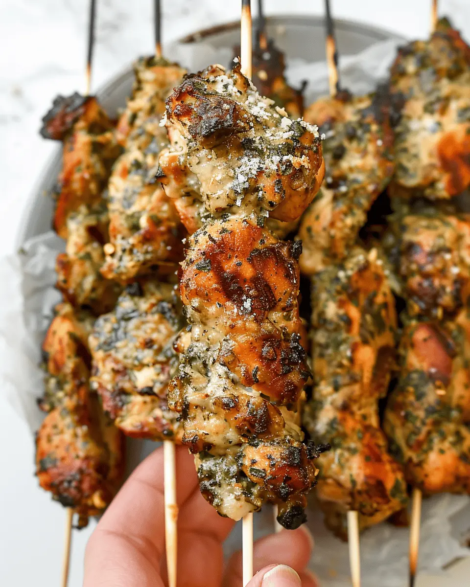 Ranch Garlic Parmesan Chicken Skewers: Juicy and Easy Weeknight Delight