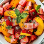 Easy Summer Peach Watermelon Salad