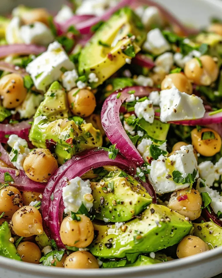 Chickpea Feta Avocado Salad