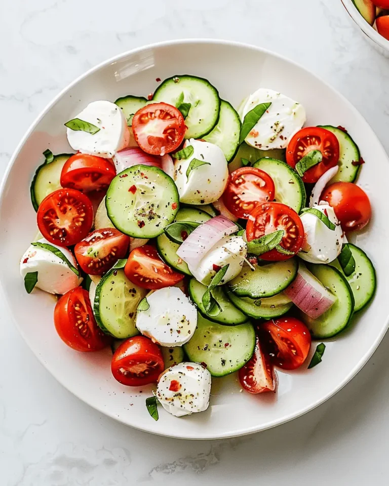 Fresh Cucumber Caprese Salad