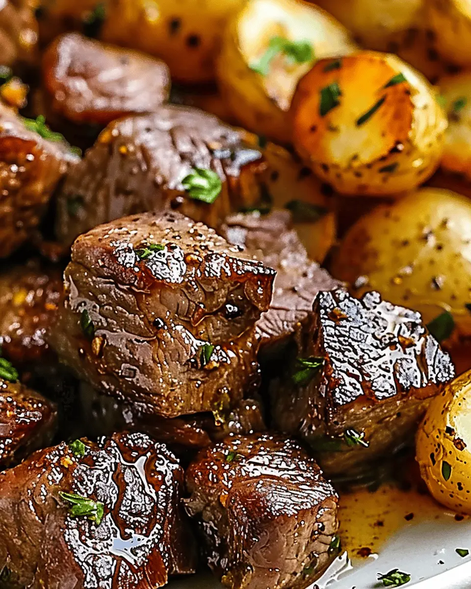 Garlic Butter Steak Bites and Potatoes: Tender & Crispy Delight
