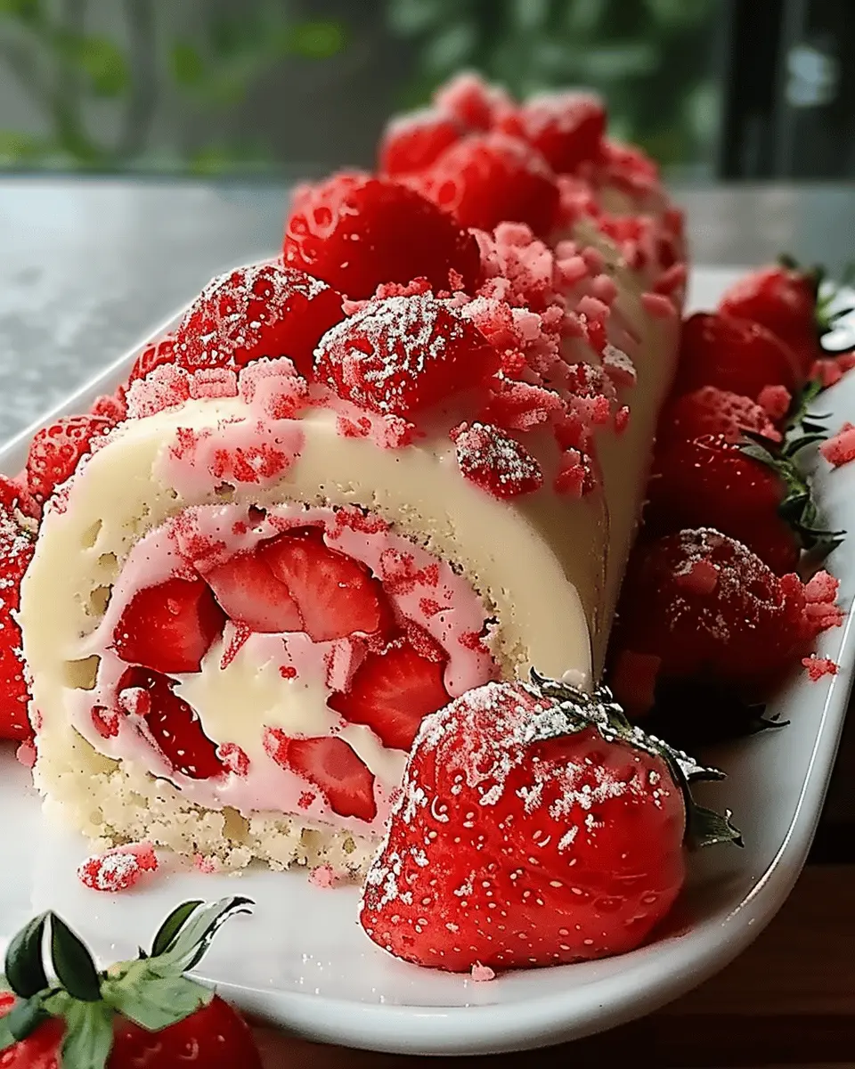 Strawberry Shortcake Cheesecake Dessert Sushi Rolls: Indulgent Twist