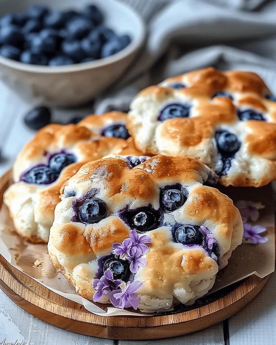 Fluffy Cottage Cheese Blueberry Cloud Bread: Easy & Light Treat