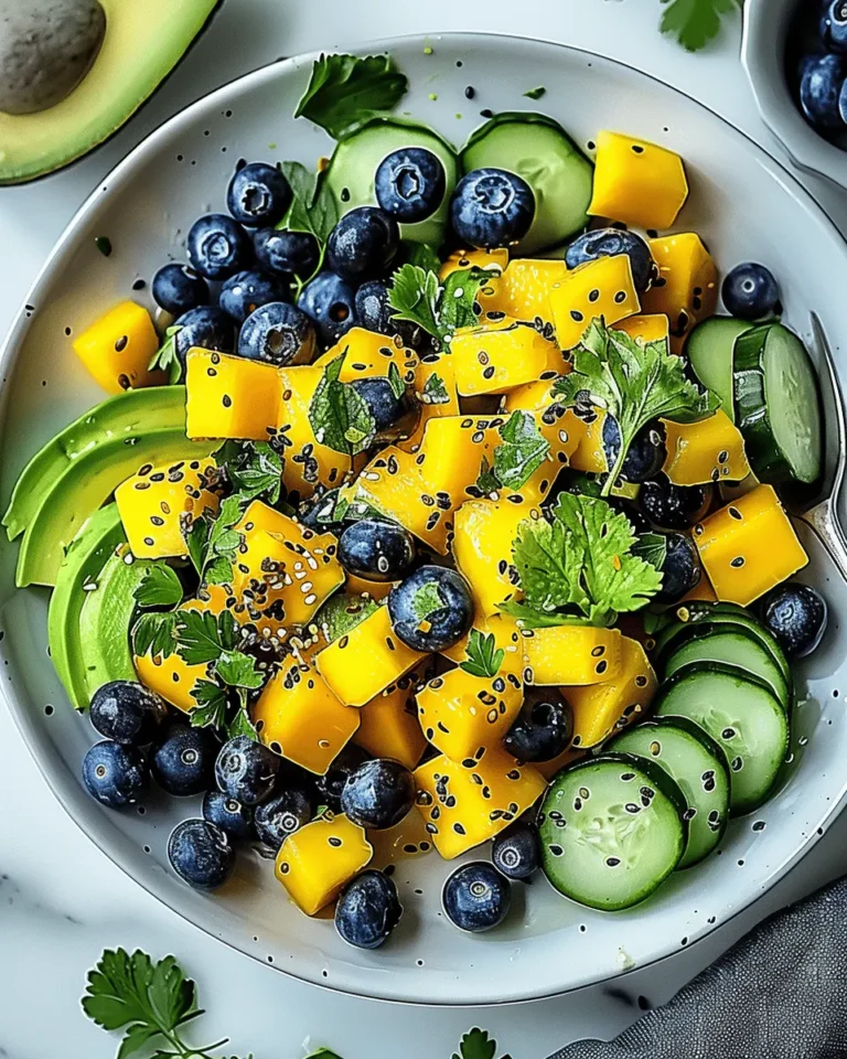 Mango Cucumber Salad with Blueberries and Avocado