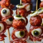 Creepy Skewered Salami Eyeballs: Quick & Easy Halloween Appetizer