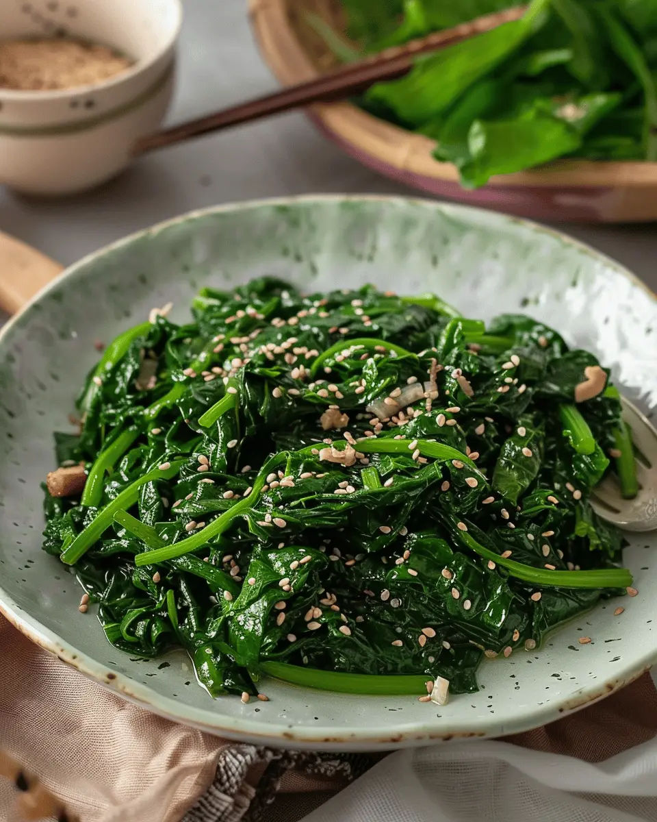 Korean Spinach Side Dish (Sigeumchi Namul)