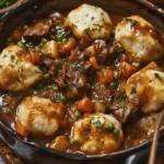 Tasty Beef Stew and Dumplings