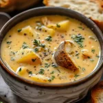 Hearty Cheddar Garlic Herb Potato Soup Recipe