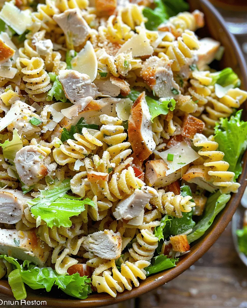 Chicken Caesar Pasta Salad with Turkey Bacon: Easy & Delicious Recipe