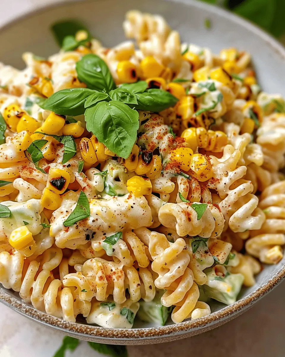 Creamy Street Corn Pasta Salad: Easy Recipe with Turkey Bacon