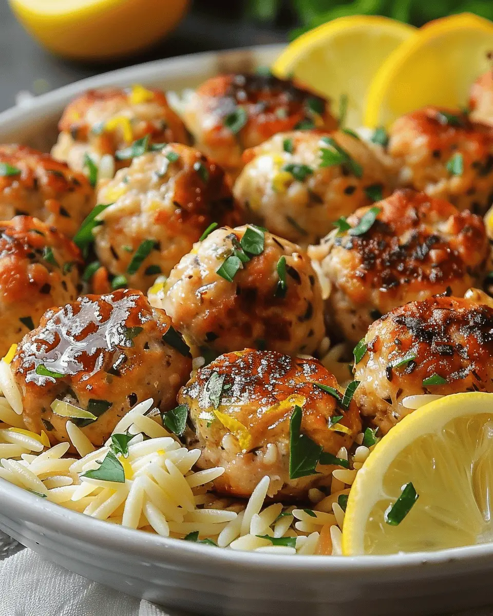 Greek Chicken Meatballs with Lemon Orzo: Easy Flavorful Comfort
