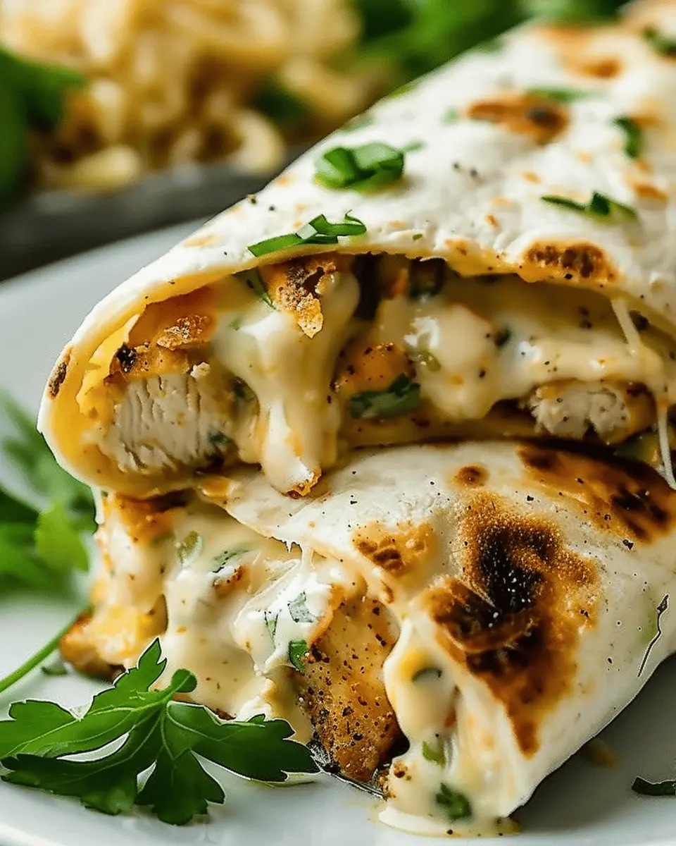 Cheesy Garlic Chicken Wraps: Easy, Indulgent Dinner Delight