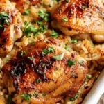 Easy Chicken Thighs and Rice Casserole Recipe (Video)