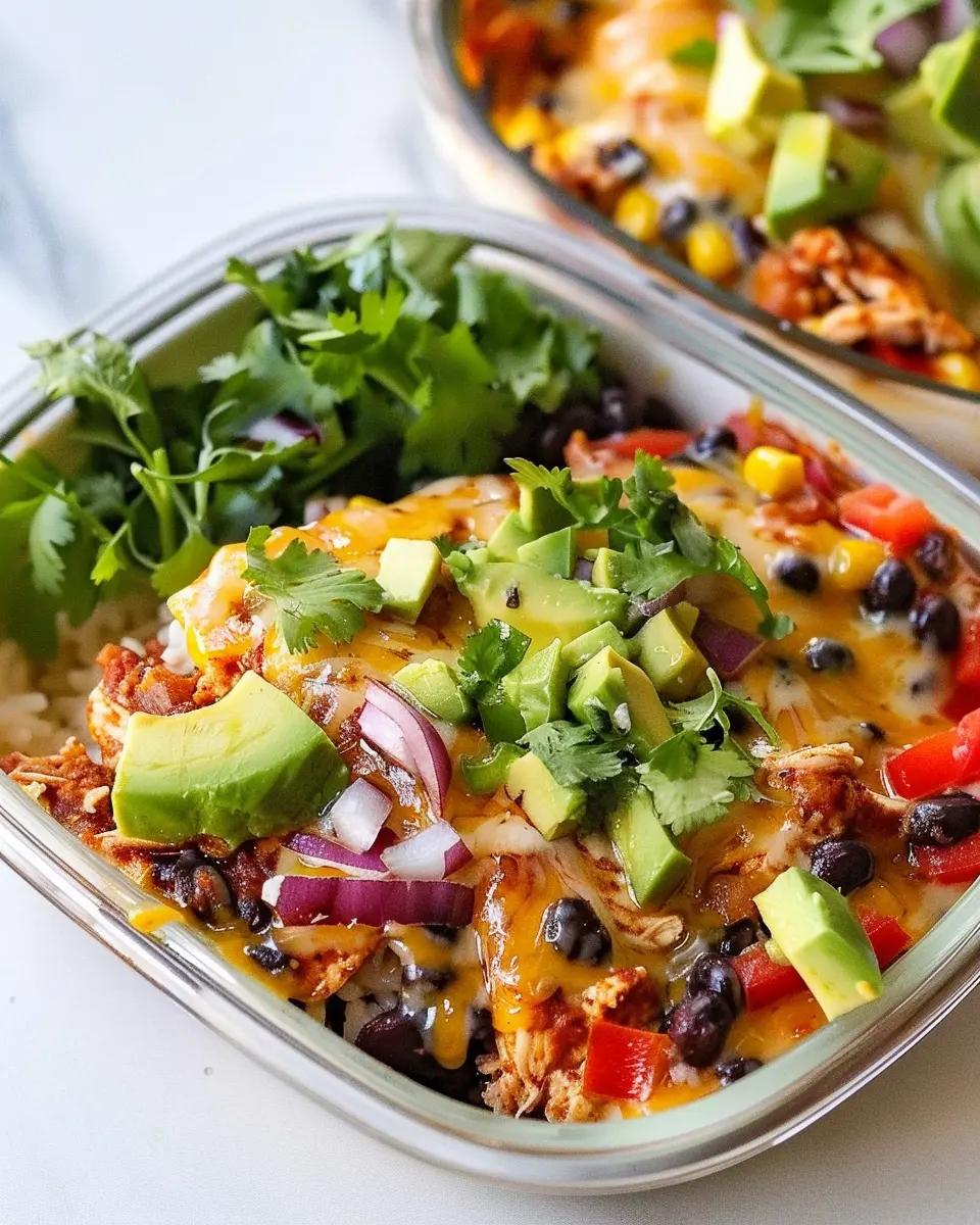 High-Protein Chicken Cottage Cheese Enchilada Bowls